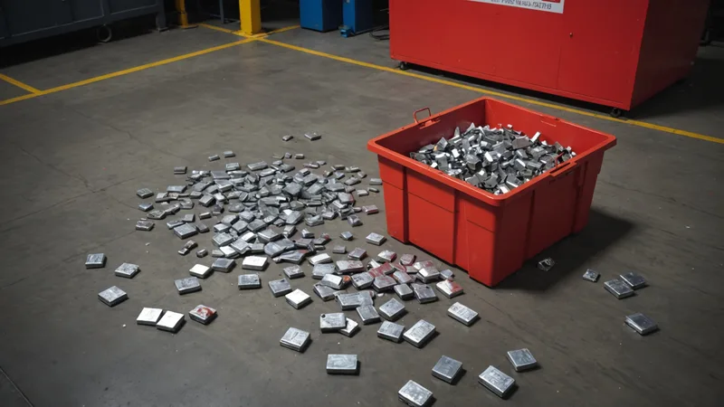 Rejected parts bin on factory production floor